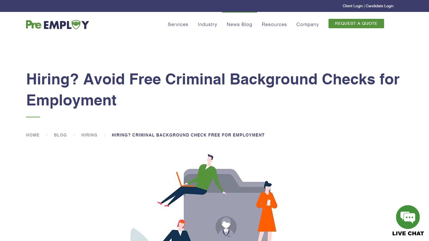 Criminal Background Check Free for Employment | Pre-employ